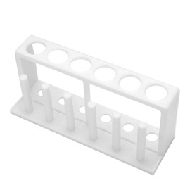 Gradilla para tubos de ensayo, 6 agujeros, 6 columnas, plástico, blanco, soporte para tubos de ensayo, soporte, suministros de laboratorio