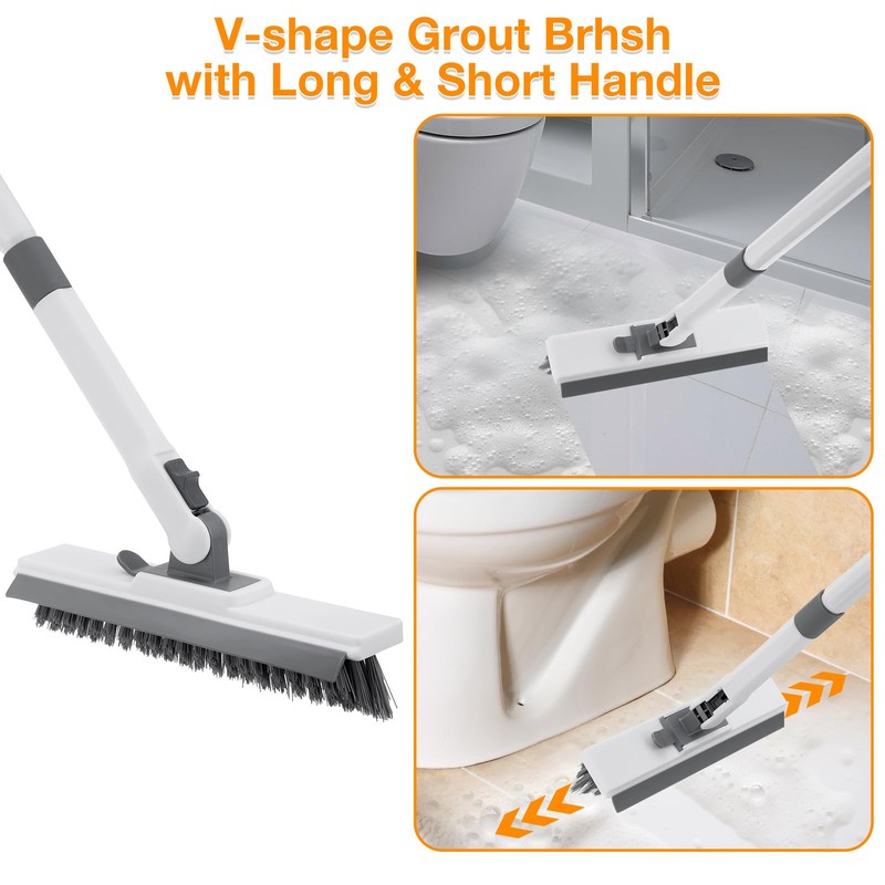 4 in 1 Shower Scrubber Cleaning Brush, Tub and Tile