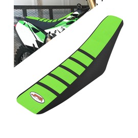 JFG RACING Dirt Bike Seat Cover,Motorcycle Cushion with Non-Slip Rubber Striped for KX85 2001-2024/KX100 2001-2020