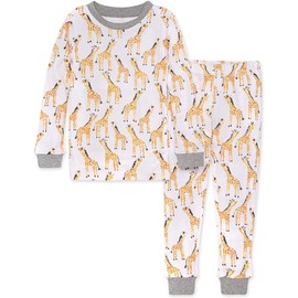 Burt's Bees Baby baby boys Pajamas, Tee Pant 2-piece Pj Set, 100% Organic Cotton and Toddler Pajama Bottoms, Giraffes, 18 Months US