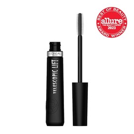 L'Oreal Paris Telescopic Lift Washable Mascara, Lengthening and Volumizing Eye Makeup, Lash Lift with Up to 36HR Wear, Blackest Black, 0.33 Fl Oz