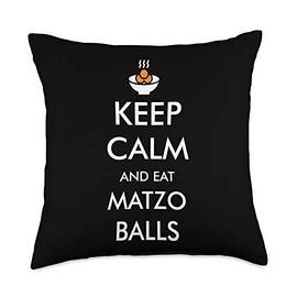 Passover Keep Calm Eat Matzo Ball Seder Jewish Holiday Throw Pillow