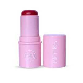 Blush en crema, multiusos en barra, rubor en crema, humectante, FPS 15, (con vitamina C y E, Semilla de uva) para piel grasa, sensible, seca, con antioxidantes, 3 en 1. (Tono frambuesa)