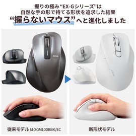 ELECOM EX-G M-XGS30BBSKWH Wireless Mouse, Bluetooth, Silent, S Size, 5 Buttons, Multi-Pairing, AskDoctors Evaluation Service Certified, Antibacterial, White