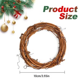Hoypeyfiy 24PCS Grapevine Wreaths,4inch Natural Rattan Wreath Set, Christmas DIY Grapevine Garland Decoration for Christmas Wedding Party Decor Home Decor Supply