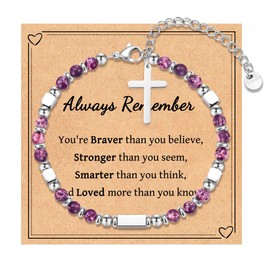 IKIATY Gifts for Teen Girls, Cross Bracelet Christian Religious Gifts for Teenage Girls, Birthday Valentines Day Graduation Christmas Stocking Easter Basket Stuffers for Goddaughter