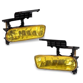 GRAND ORANGE New 1 Pair Replacement Fog Light Assembly Compatible with Chevy Silverado 1999-2002 Compatible with Chevy Suburban Tahoe 2000-2006 Yellow Fog Lamp Bulb