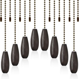 Boao 8 Pieces Ceiling Fan Pull Chains Wooden Pendant Pull Chain Extension for Ceiling Light Lamp Fan Chain (Coffee)