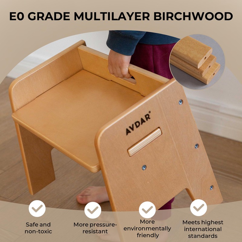 AVDAR Wooden Step Stool for Kids, 14” One Step Stool