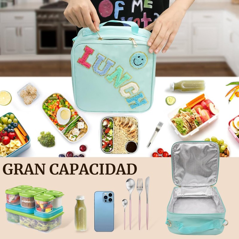 Bolsa De Almuerzo Sonriente,Loncheras Escolares Portátil，adecuado Para Excursiones Escolares, Picnics
