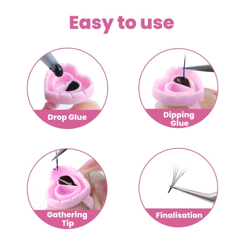 200 Pcs Glue Rings, Blue Lashes Glue Ring Cup Plastic