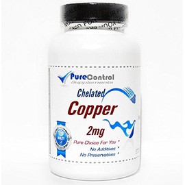 Chelated Copper 2mg // 200 Capsules // Pure // by PureControl Supplements