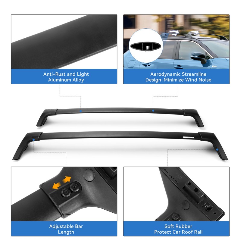 220LBS Roof Rack Cross Bars for 2019-2025 RAV4 XLE XSE