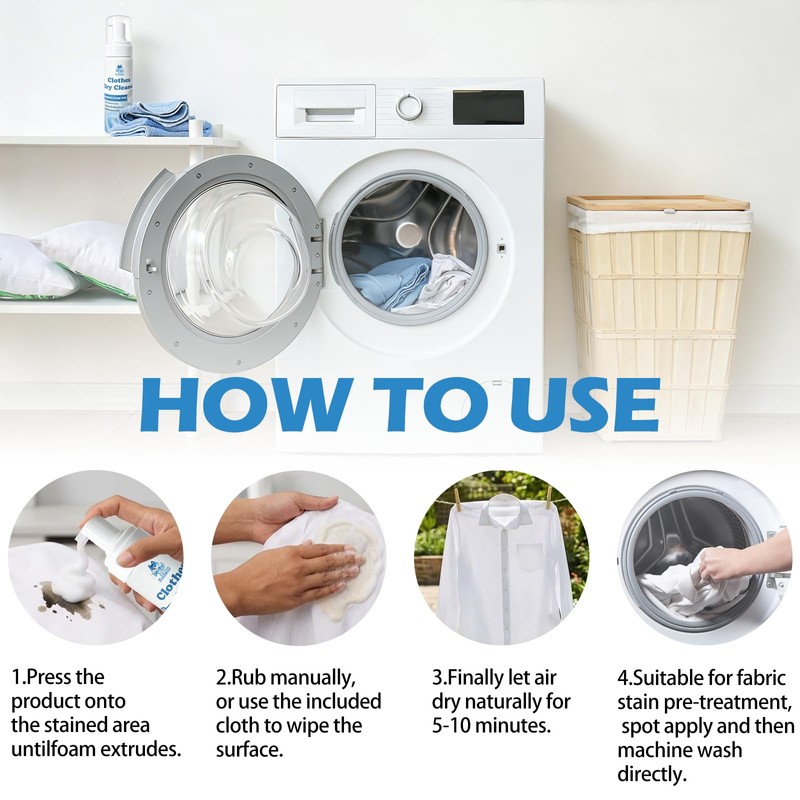 Clothes Dry Cleaner,Phosphate-Free Stain Remover,Travel-Friendly