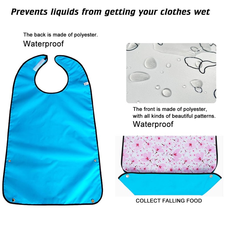 VOPHIA 3 Pack Adult Bibs for Women Washable Bib Reusable