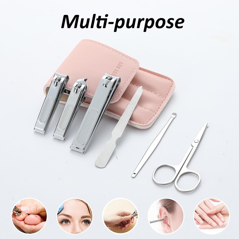 Nail Clippers Set for Women Gift 6 Pcs Case Nail