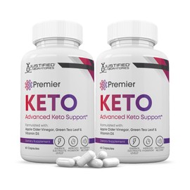 (2 Pack) Premier Keto ACV Pills 1275MG Keto Support Blend Alternative to Gummies Formulated with Apple Cider Vinegar Extra Virgin Olive Oil Powder Green Tea Leaf 120 Capsules