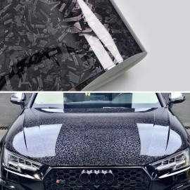 Carlas 60" x 60" Premium Forged Black Carbon Fiber Vinyl Wrap Film High Gloss 5ft x 5ft