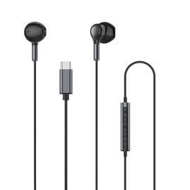 TT-Valley TYPE C Wired Earphones (Upgraded Version with Dynamic Driver & Built-in High Sensitivity MEMS Microphone) PC Earphones, No Obstruction, Comfortable to Wear for Long Times with