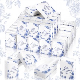 50 Pack Happy Tears Tissues Packs for Wedding Bulk Facial Tissues Items for Guests Welcome Bags Pocket Paper 3 Ply Individual Mini Travel Tissue Packs for Wedding Graduation Party (Stylish)
