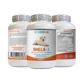 MY LUCKY PETS LLC Dog Allergy Itch Relief Treats - Dog Omega 3 Fatty ACIDS - Fish Oil - Best Heart Brain Skin and Joint Health - Vet Recommended - Dog Fatty Acid Supplement - 1 Bottle (180 Softgels)