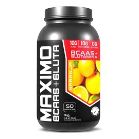 Suplemento Bcaas + Glutamina 1kg Maximo Sabores Naranja