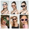JCTAIFOO Vintage Rectangle Sunglasses for Women Men Retro Rectangular Chunky