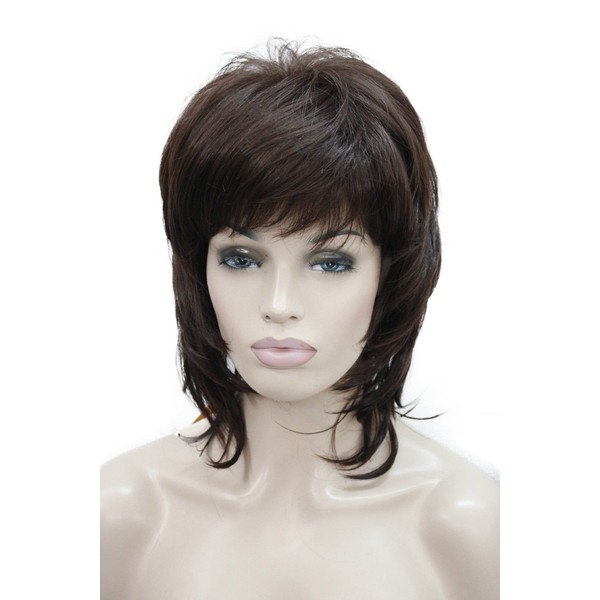Lydell Short Shaggy Layered Copper Red Classic Cap Full Synthetic Women Wigs