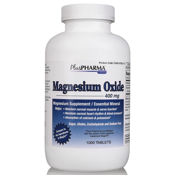 Magnesium Oxide 400mg 1000 COUNT Tablets