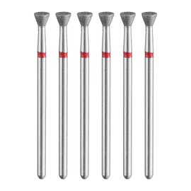 HARFINGTON 6pcs 200-230 Grits Diamond Grinding Bit 4mm Inverted Cone Head 2.35mm Shank 3mm Length Stone Sanding Drill Bits Rotary Tool for Ceramic Glass Nails Grinding Polishing
