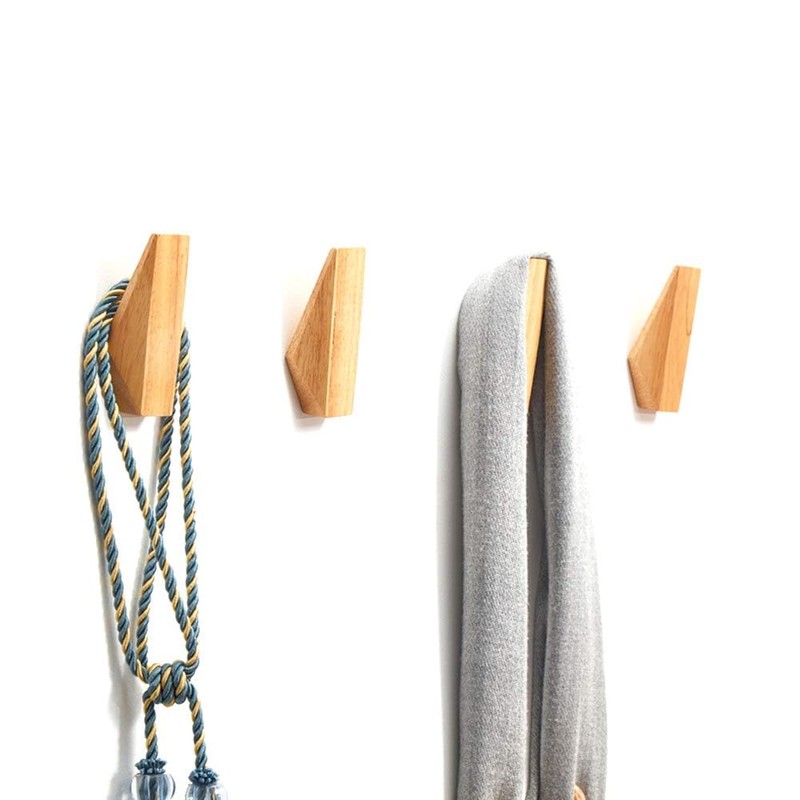 LONANGG Wood Wall Hooks, 6Pack Coat Hooks Mounted Rustic Wooden