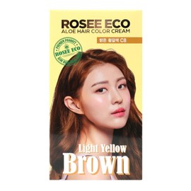 Rosé Eco Aloe Hair Color Cream C8 Light Tan / 로제 에코 알로에 헤어 칼라 크림 C8 밝은황갈색
