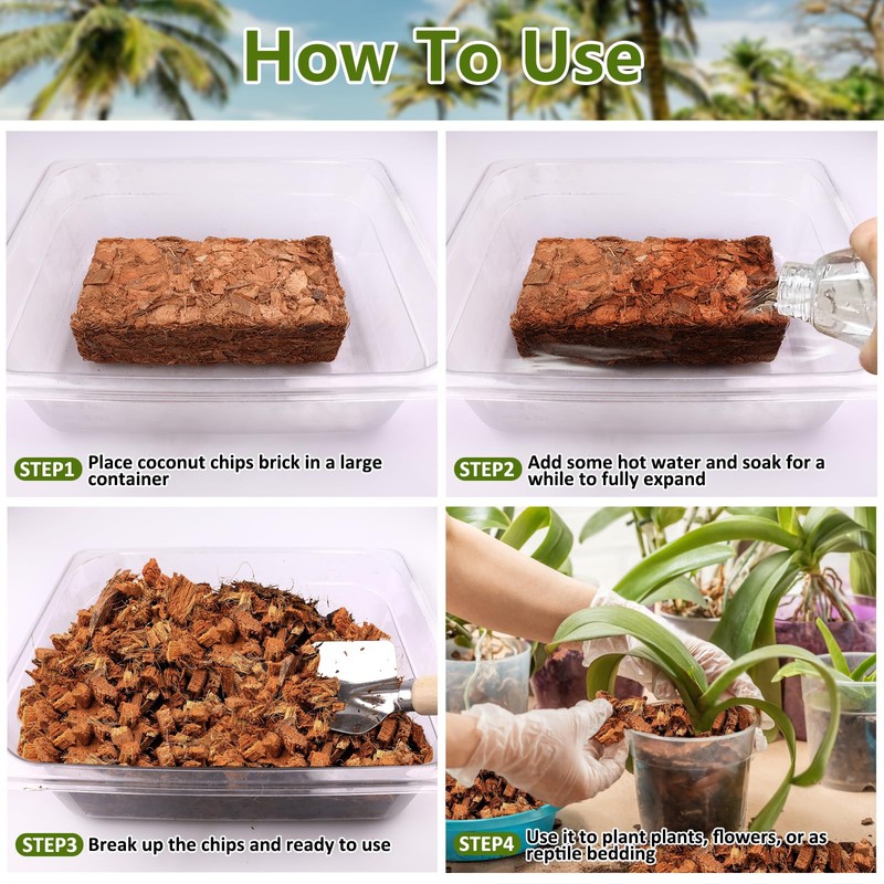 Legigo 1.1 LB Coco Husk Chips for Plants- 100% Organic