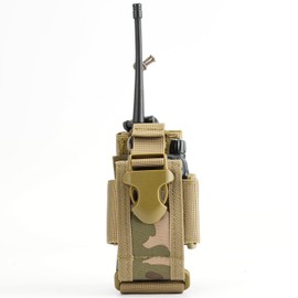 VIPERADE Multi-Purpose Radio Holder Case Intercom Pouch, Adjustable Storage Tool Pouch, Multifunctional Tactical Molle Two-Way Radio Holster, Walkie Talkie Heavy Duty Holder Case (Camo)