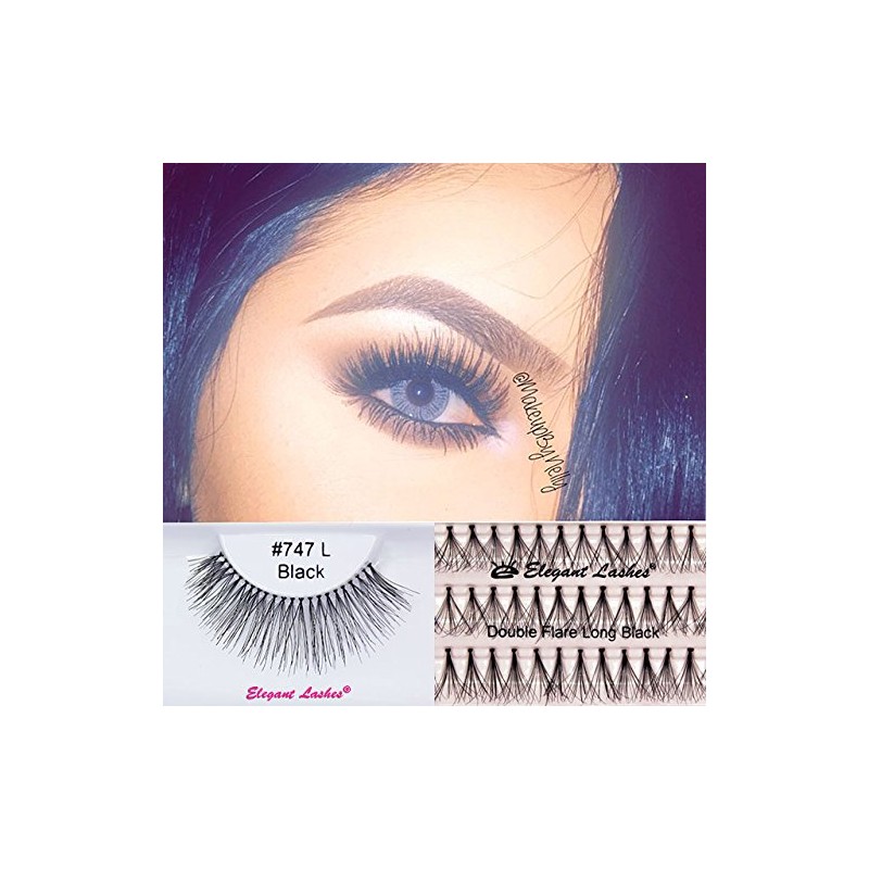 Elegant Lashes Double Flare Extra-Short Black Individual Eyelashes (Single Pack
