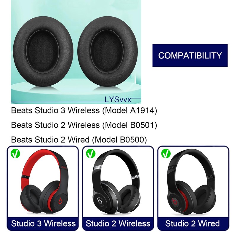 Studio 3 Ear Pads - Replacement Earpads Cushions Specifically Designed