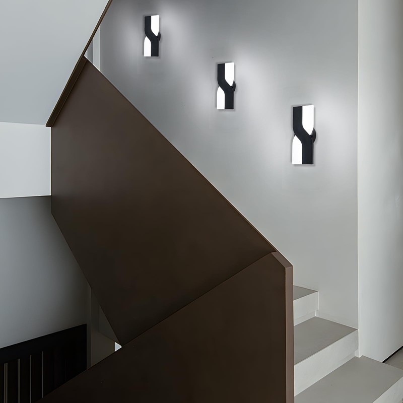 JERANDO Modern LED Wall Sconce, 8W Acrylic Indoor Black Wall
