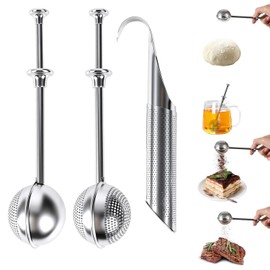 Infusor de Té 3 Piezas, Infusionador de Té y Tisanas en Acero Inoxidable 304, Filtro Múltiple Antioxidable, 18.2 x 5 cm, Ideal para Cocina, Restaurante y Tiendas de Té