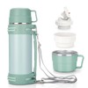 Thermos Flask, Thermos Flask with 2 Cups, Double Wall Stainless