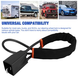 Steering Wheel Lock with 3 Keys,Seat Belt Lock High Visibility Car Lock Cut Resistance Anti-Theft Device Universal Steering Wheel to Seat Belt Lock for Cars SUV Van Golf Cart Truck