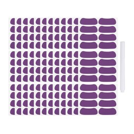 PATIKIL 144 Pairs Sports Eye Black Stickers, Under Eye Black Strips Football Face Stickers Breathable Eyeblack Sticker with 1 Pcs White Pencil for Baseball Fans on Game Day, Purple