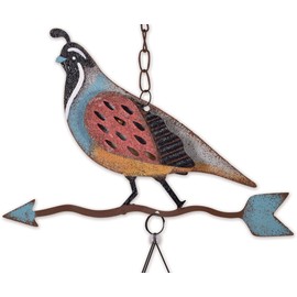 Sunset Vista Designs 93755 Southwest Collection - Carillón de viento de metal rústico de 34 pulgadas, codorniz