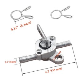 Taiss 3/16" Inline Gas Fuel Petcock On-Off Switch Shut Off Valve .Suitable for Motorcycles 50cc 70cc 80cc 110cc 125cc 150cc ATV Mini Bike Go Kart