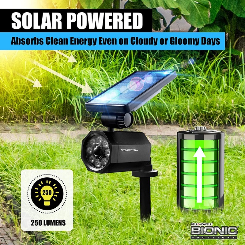 Bell+Howell Bionic Spotlight Original LED Solar Outdoor Lights with Motion