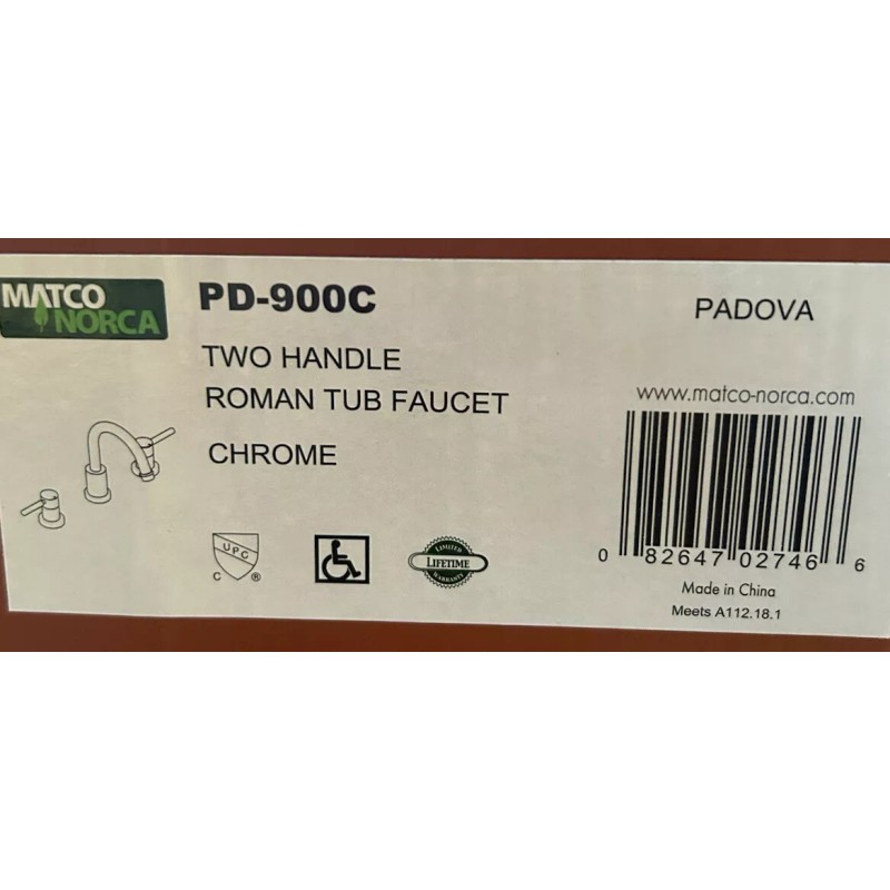 Matco Tools Brand New Matco Norca Two Handle Roman Tub