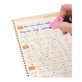 Fendawn Strive Beautiful Round English Calligraphy Practice Copybook, English Handwriting Practice Book Groove English Cursive Calligraphy