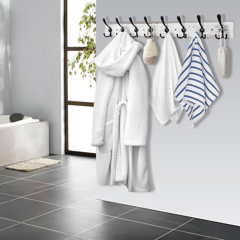 Kuhome 32.2'' Large Coat Rack Wall Mount Coat Hooks with