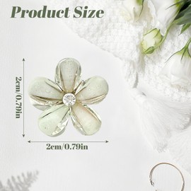 10 Pcs Light Green Flower Hair Clips - Mini Rhinestone Claw Clips for Girls & Women, Wedding & Daily Wear