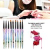 9pcs Gradient Handle Portable Nail Art Brush DIY Flower Pattern