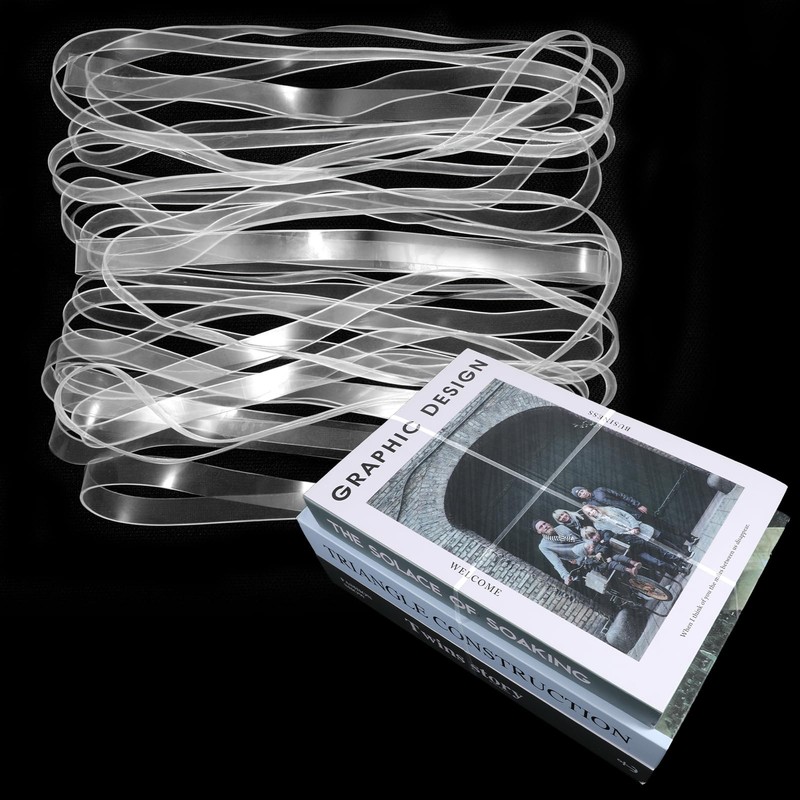 50 Pcs Clear Rubber Bands 200x5mm (Perimeter x Width) Transparent